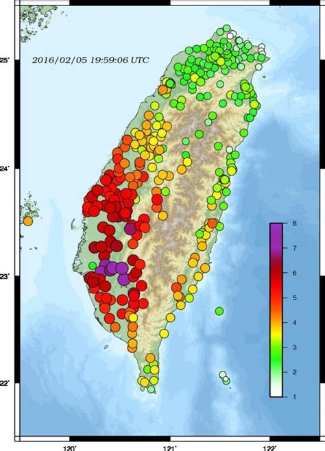 台湾 地震 震源地 地図